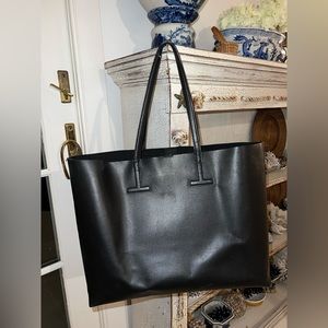 Tom Ford Black Leather Structured Tote